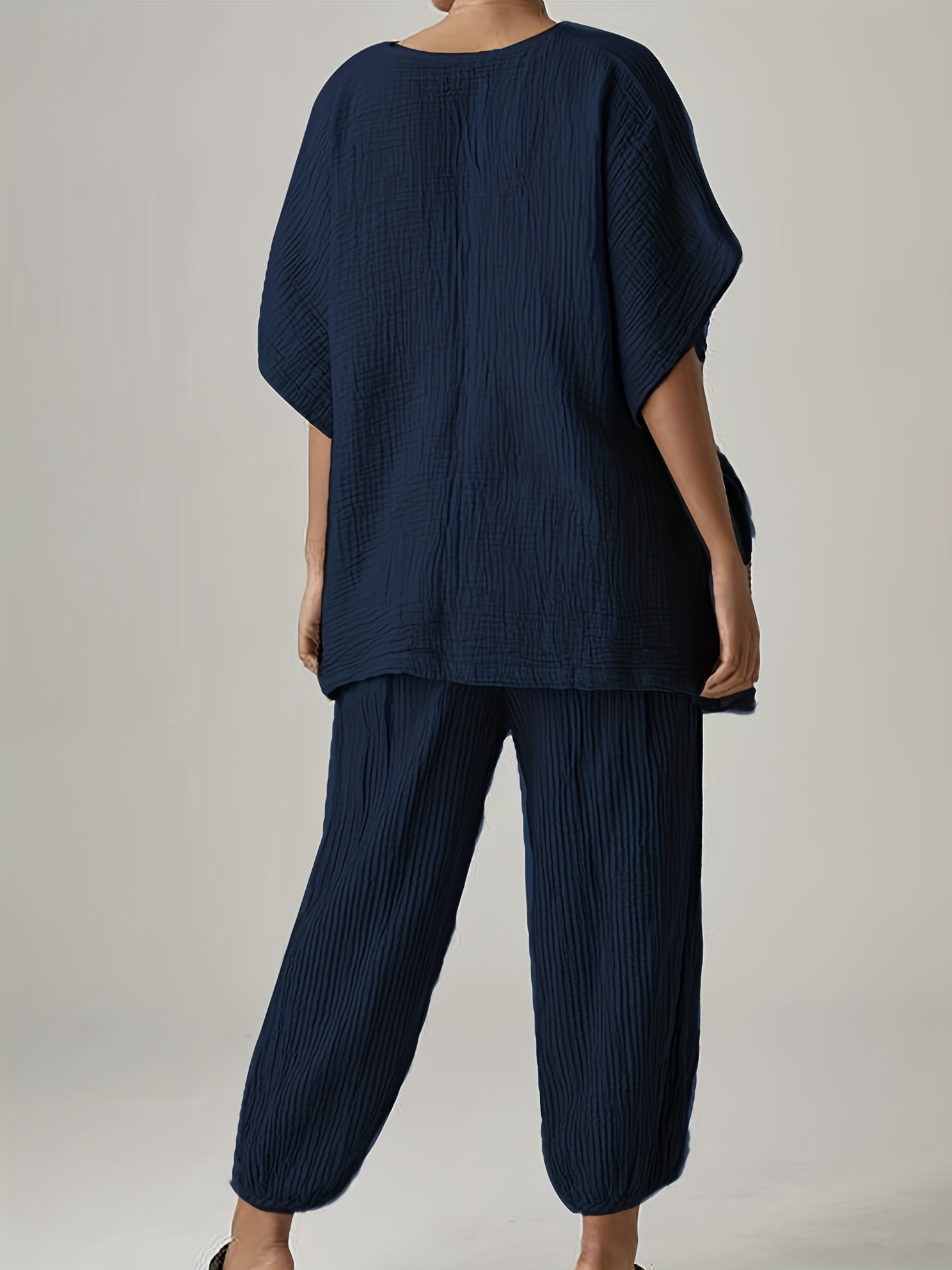 Solid Top & Wide Leg Pants 2 Piece Set