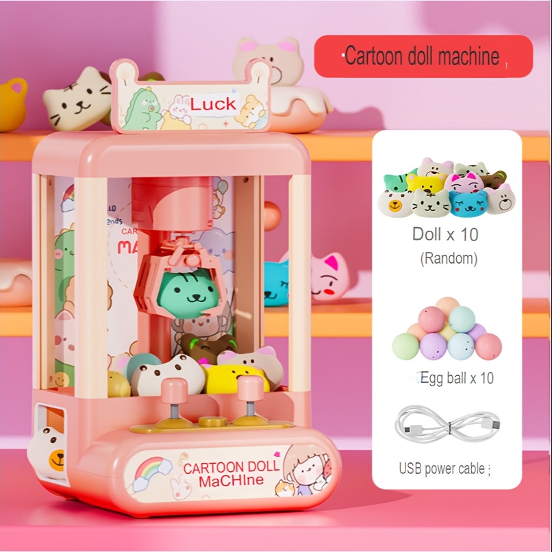 Claw Machine Children's Toy Clip Doll Twist Egg Machine With - Temu