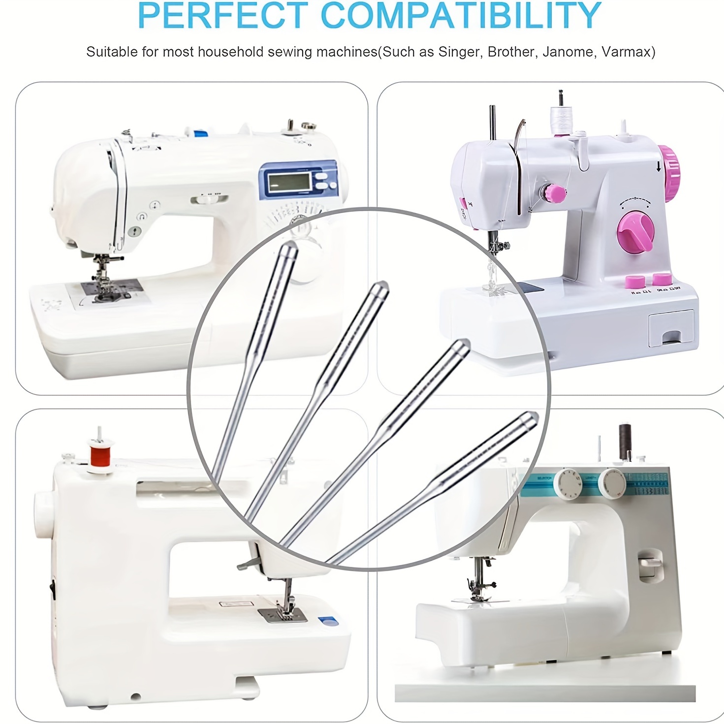 50pcs Sewing Machine Needles, Universal Sewing Machine Needle, Sizes 65/9,  75/11, 90/14, 100/16, 110/18
