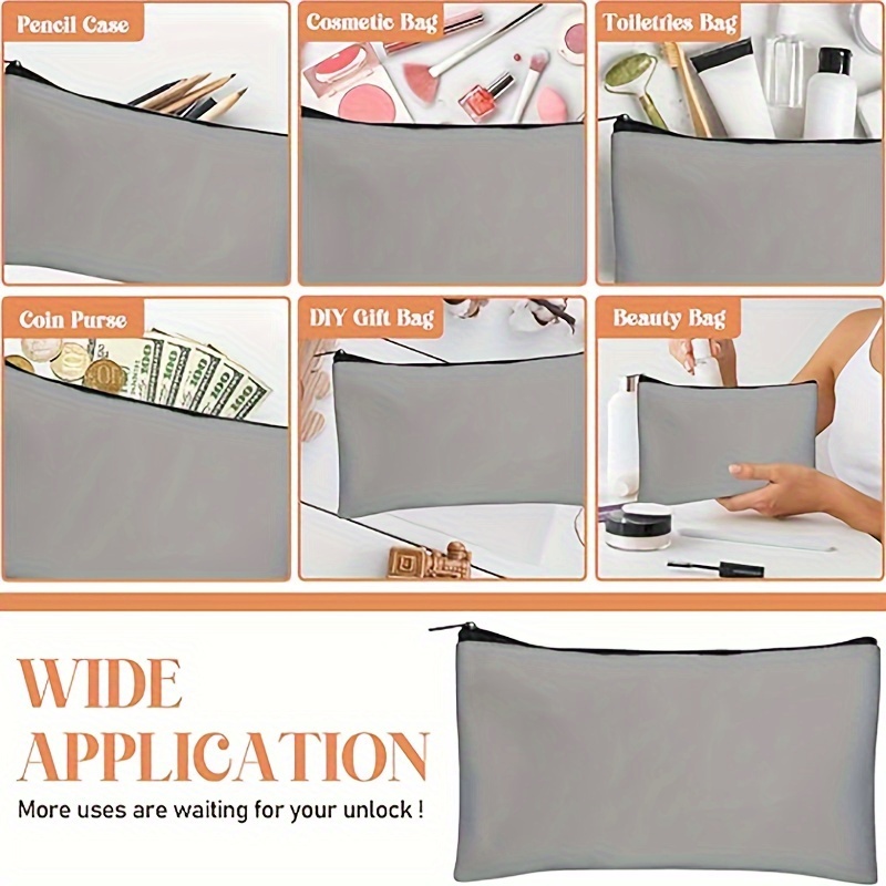 Blank Diy Craft Bag Canvas Pencil Box Blank Makeup Bag - Temu