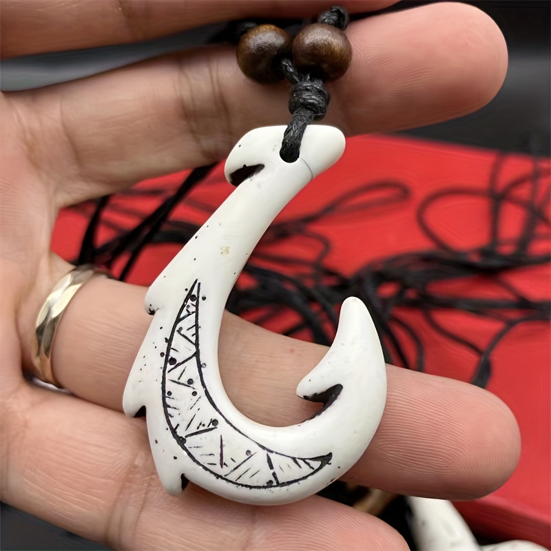 Vintage Mermaid Hook Pendant Imitation Tooth Necklace - Temu