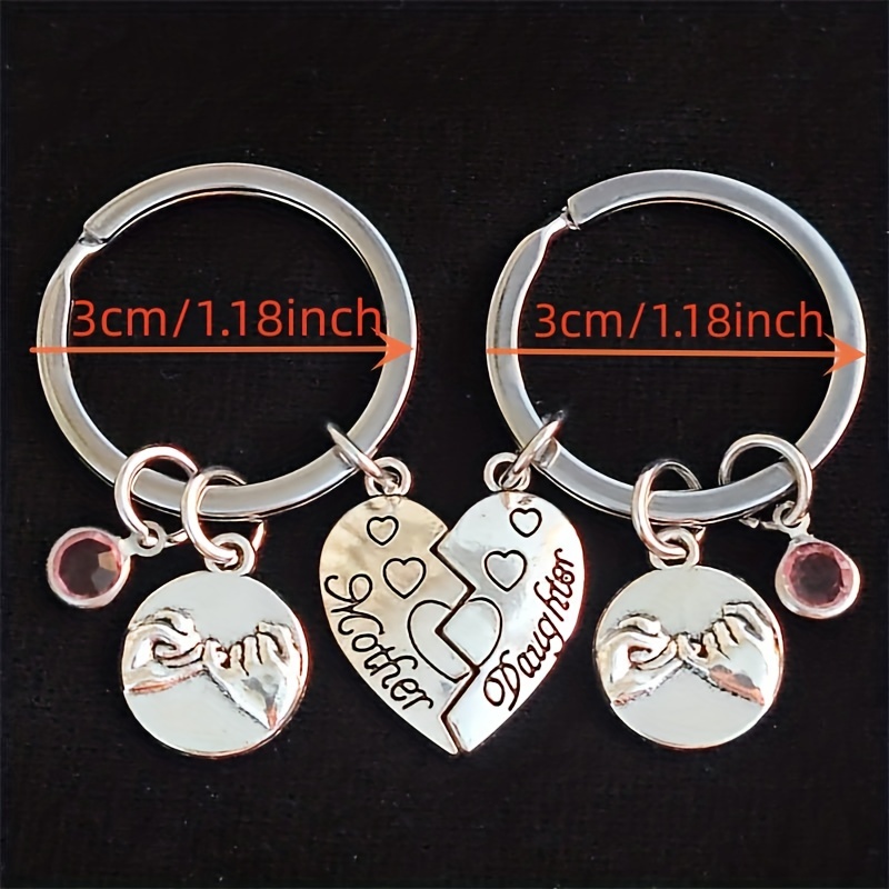 2pcs 1 Set Portachiavi Regalo Cuore Puzzle Mano Nella Mano Portachiavi  Madre-Figlia, Portachiavi In Lega, Regalo Per La Festa Della Mamma Regalo  Madre