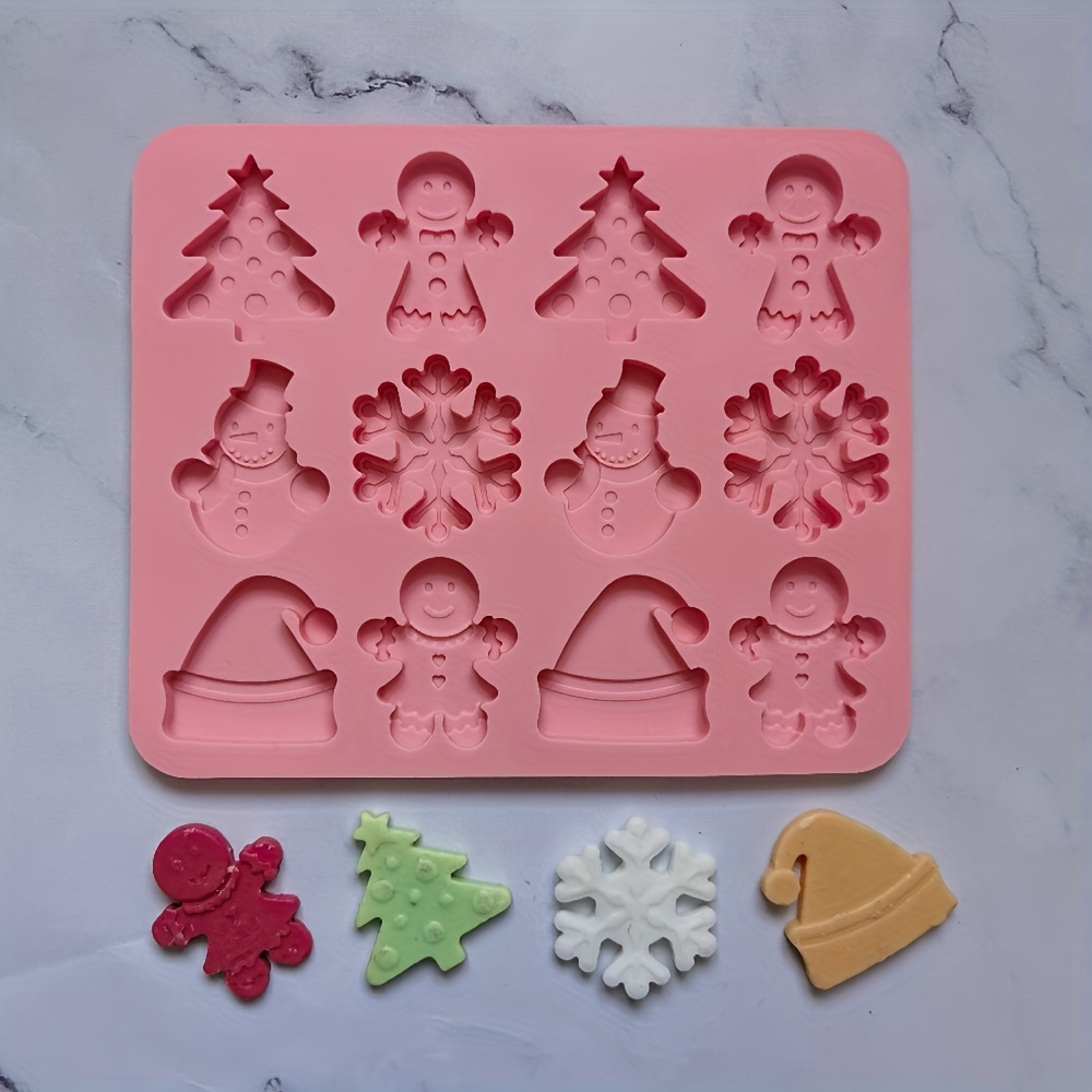 1pc, Christmas Cake Mold, 3D Silicone Mold, Gingerbread Man House Tree  Cookie Mold, Chocolate Mold, For DIY Cake Decorating Tool, Baking Tools,  Kitche