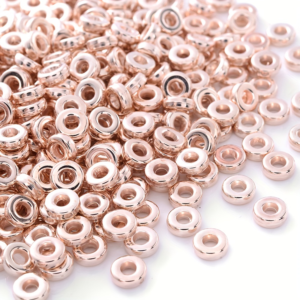 Golden Color Flat Round Ccb Beads Diy Loose Plastic Beads - Temu