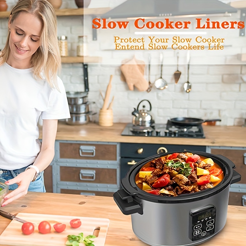 Slow Cooker Liners Fit for Crockpot 7-8 Quart Oval Slow Cooker,Reusable &  Leakproof Dishwasher Safe Cooking Liner for CrockPot 7-8QT