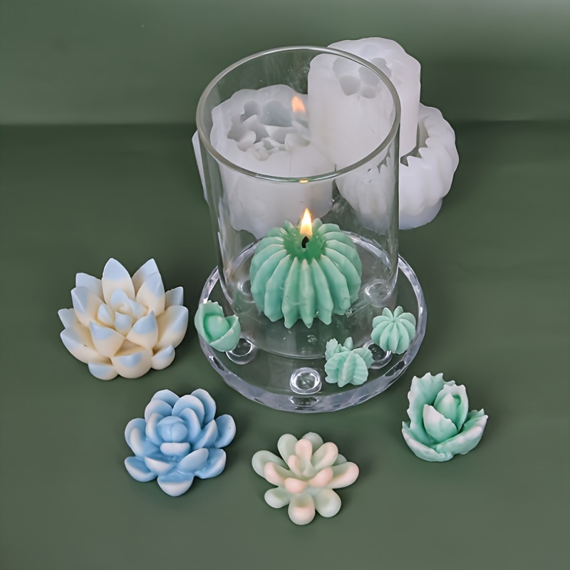 Molde de silicona para velas talladas con flores, molde de ornamento de  columna de flores, esculturas redondas de resina, molde de silicona