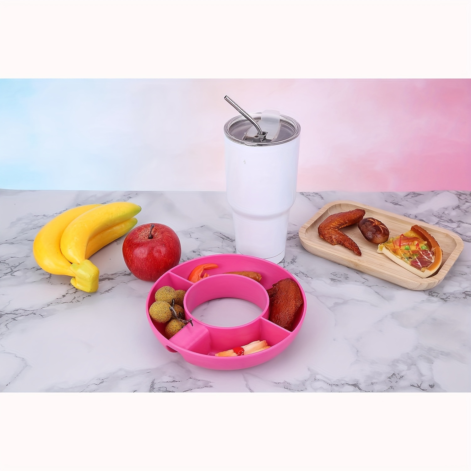 Silicone Snack Tray With Handle Snack Bowl Reusable Snack - Temu