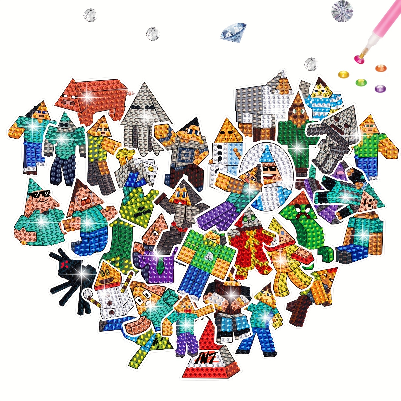 Cute Cartoon Characters Theme Diamond Painting Kits For Kids - Temu