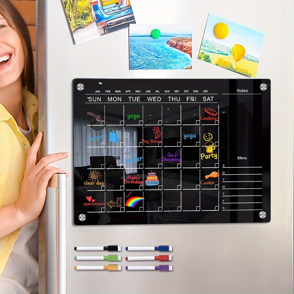 Dry Erase Frigo Calendario Magnetico - Lavagna Bianca Calendario Magnetico  Per Frigorifero Parete Home Kitchen Decor, Lista della Spesa Magnet Pad