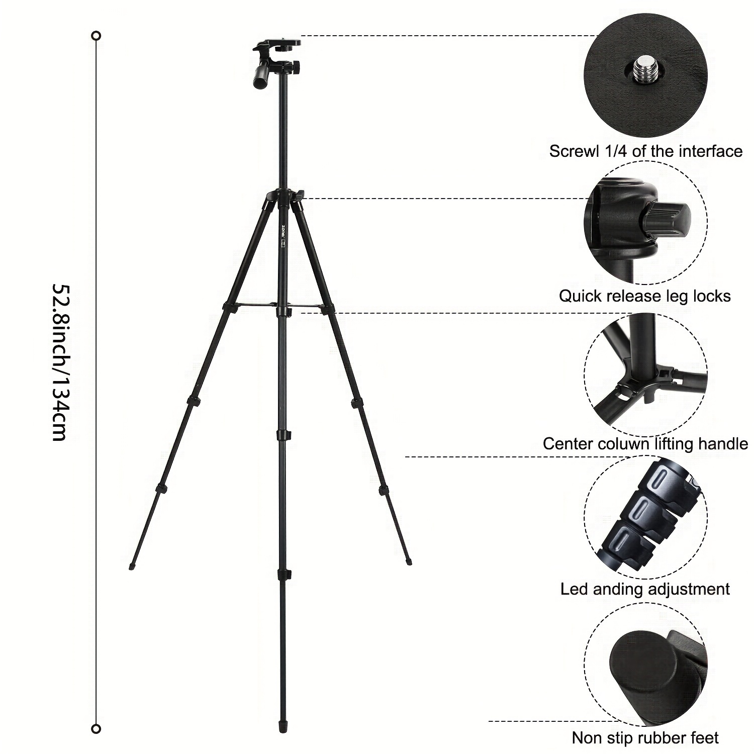 Tripod Stand Height Adjustable Floor Tablet Tripod Stand for iPad Mini iPad  Air