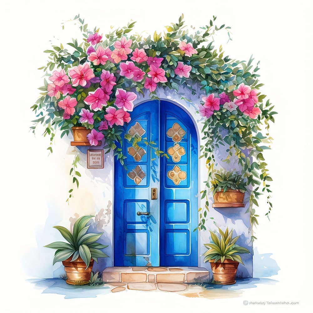 

1pc 30x30cm/11.8x11.8in Adult Frameless Diamond Painting Kit, Beautiful Front Door Pattern, 5d Diamond Round Diamond Painting, Diy Crafts, Suitable For Home Decoration, Wall Decoration, Creative Gifts