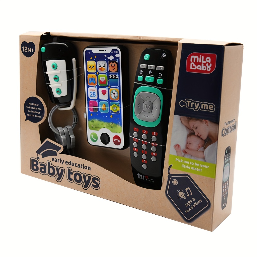Télécommande itude télécommandée pour bébé, jouets pour enfants,  télécommande de simulation, jouet d'apprentissage avec lumière, cadeau  sonore - AliExpress