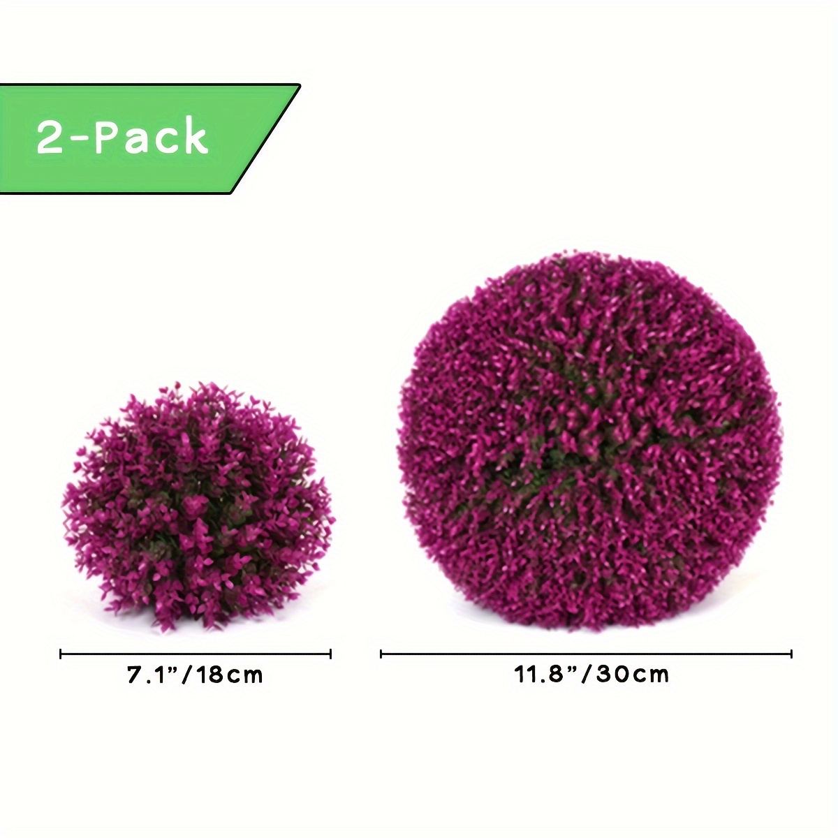 Image of 2pcs, Artificial Plant Boxwood Topiary Balls, Uv Protected Faux Plants Decorative Balls For Outdoor Patio Garden Balcony Backyard And Indoor Home Wedding Decoration