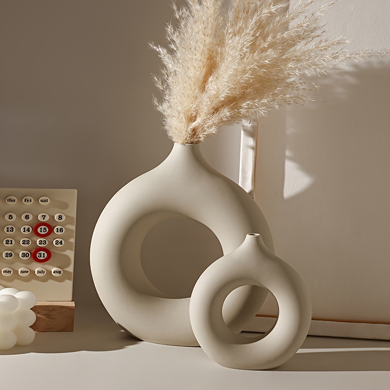 1pc Vaso In Ceramica Bianca Decorazione Moderna Casa Vasi - Temu Italy