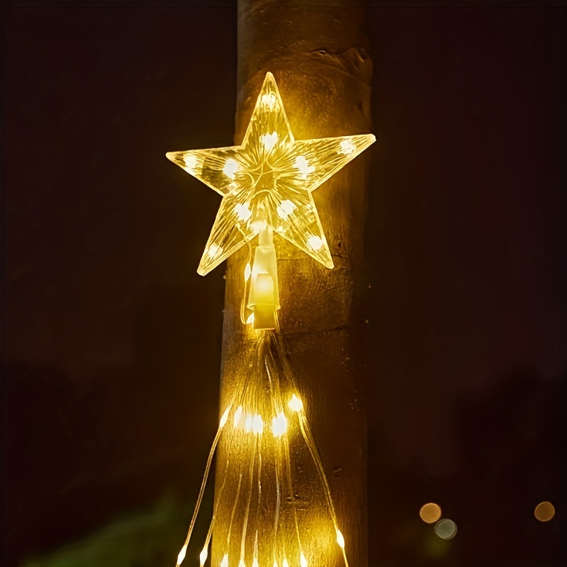 1pc Guirlande lumineuse solaire Star avec télécommande - Temu France