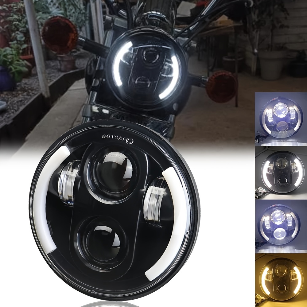 Black 5.75inch 5-3/4 LED Motorcycle Headlight for Harley Iron 883