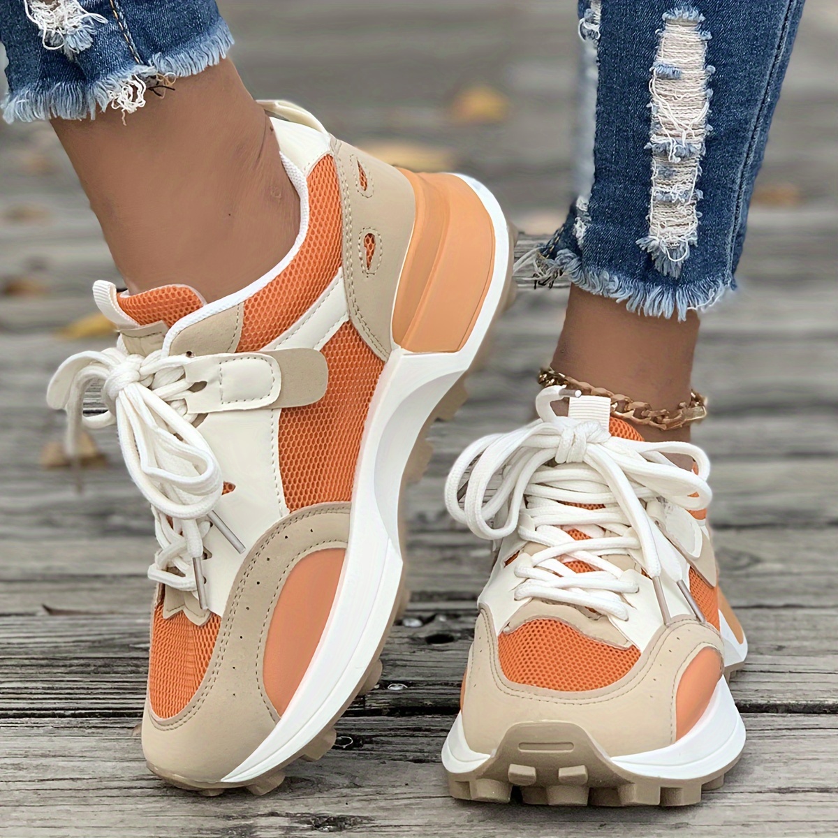 Women'S Casual Shoes Thick Sole Anti-slip Women'S Shoes Spliced Color Strap  Thick Sole Sports Shoes - Main Image
