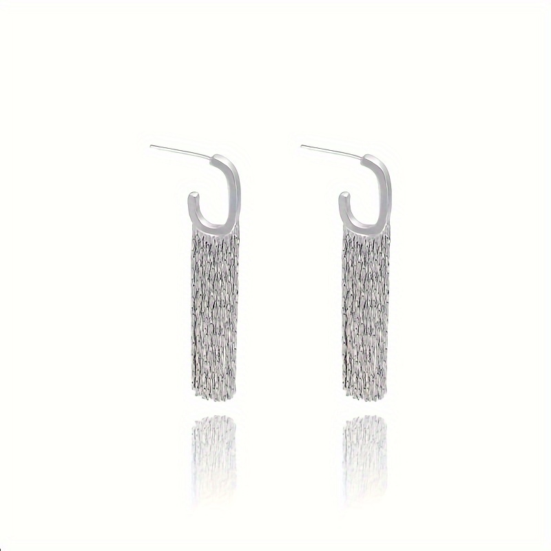 G Tassel Earrings, Geometric Tassel Earrings European And American Sense Temperament Light Luxury High-end Sense ( Electroplated , Color Is More Durable)