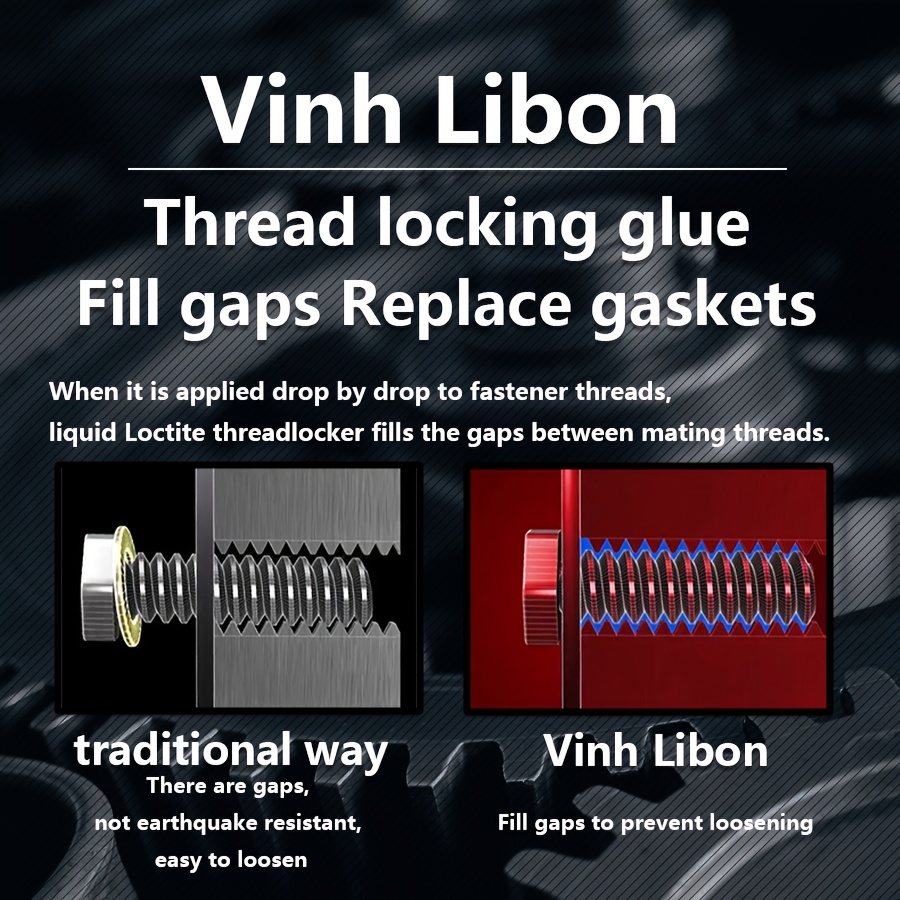 Blue Thread Locker 243 Medium Strength Removable 1.69 fl oz/50 ml Nuts & Bolts Locker Threadlocker Lock Tight & Seal Fasteners Anaerobic Curing