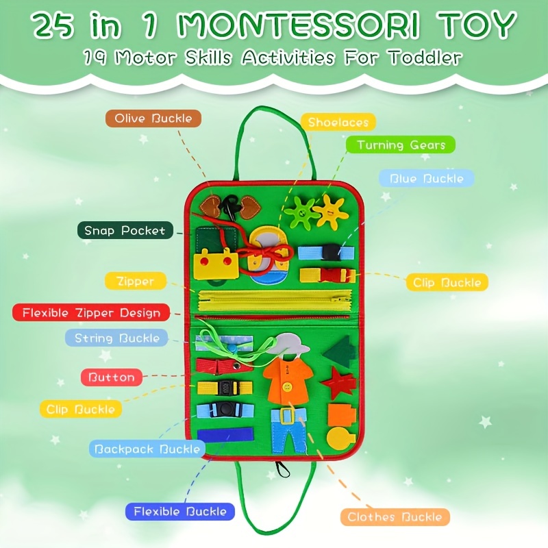 Tablero Actividades Ciervito: Juguetes Montessori Niños - Temu Chile