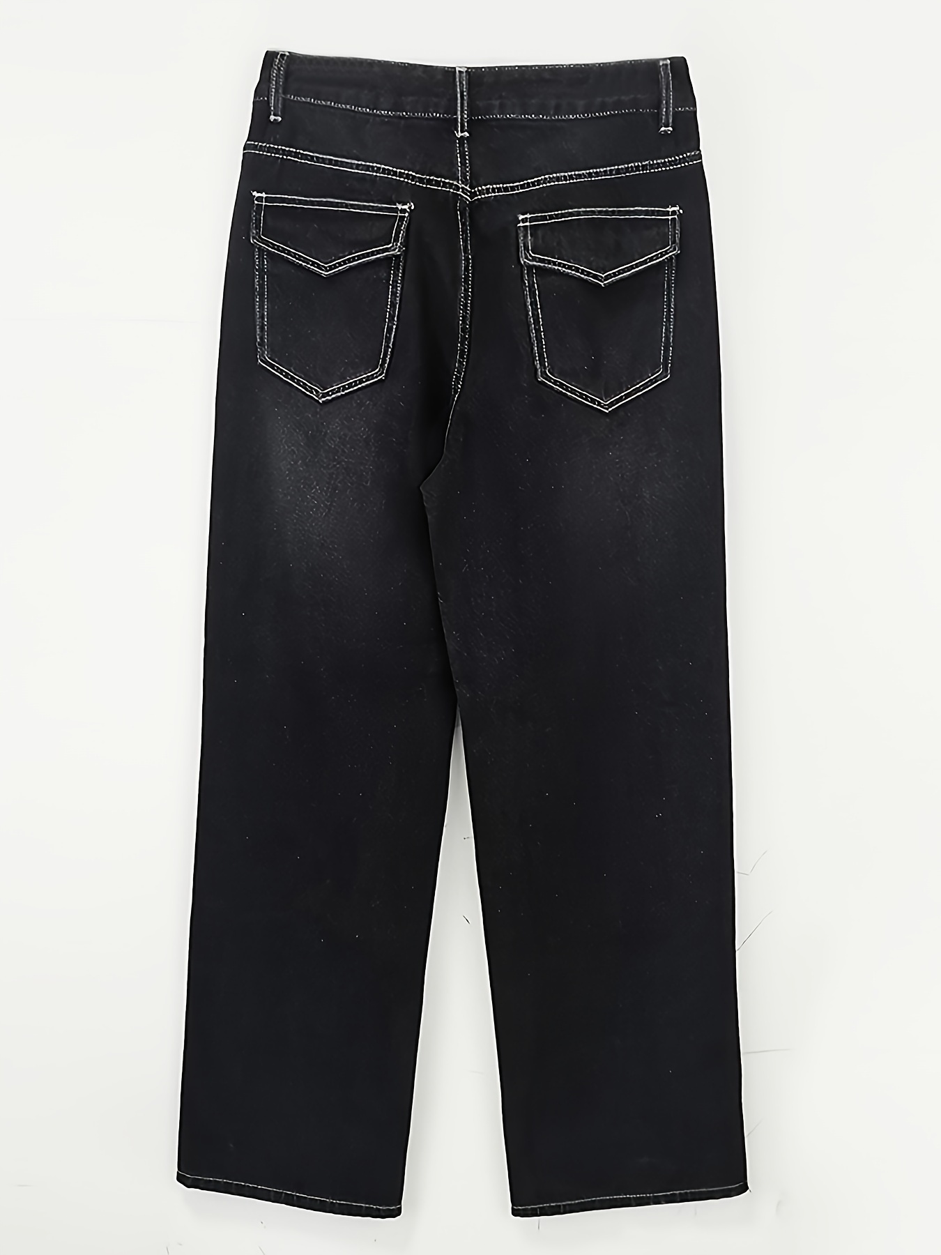 QXXKJDS Stitching Loose Jeans Fashion Street Wear 100% Cotton Women S Jeans Loose  Pants Korean Jeans Harajuku Jeans Women QXXKJDS (Color : Black, Size : L)  price in UAE,  UAE