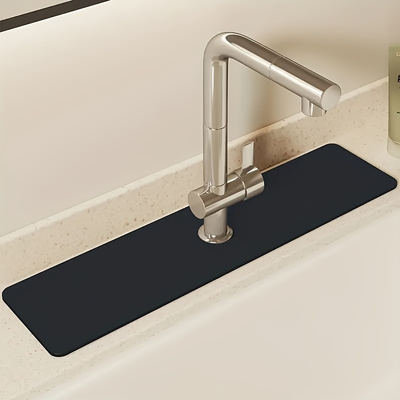 1pc Sink Faucet Splash Guard, Absorbent Quick Drying Mat, Sink Anti-splash  Protection Pad For Bathroom, Sink Dish Drying Mat, Rectangular Diatomaceous  Sink Anti-splash Drain Mat