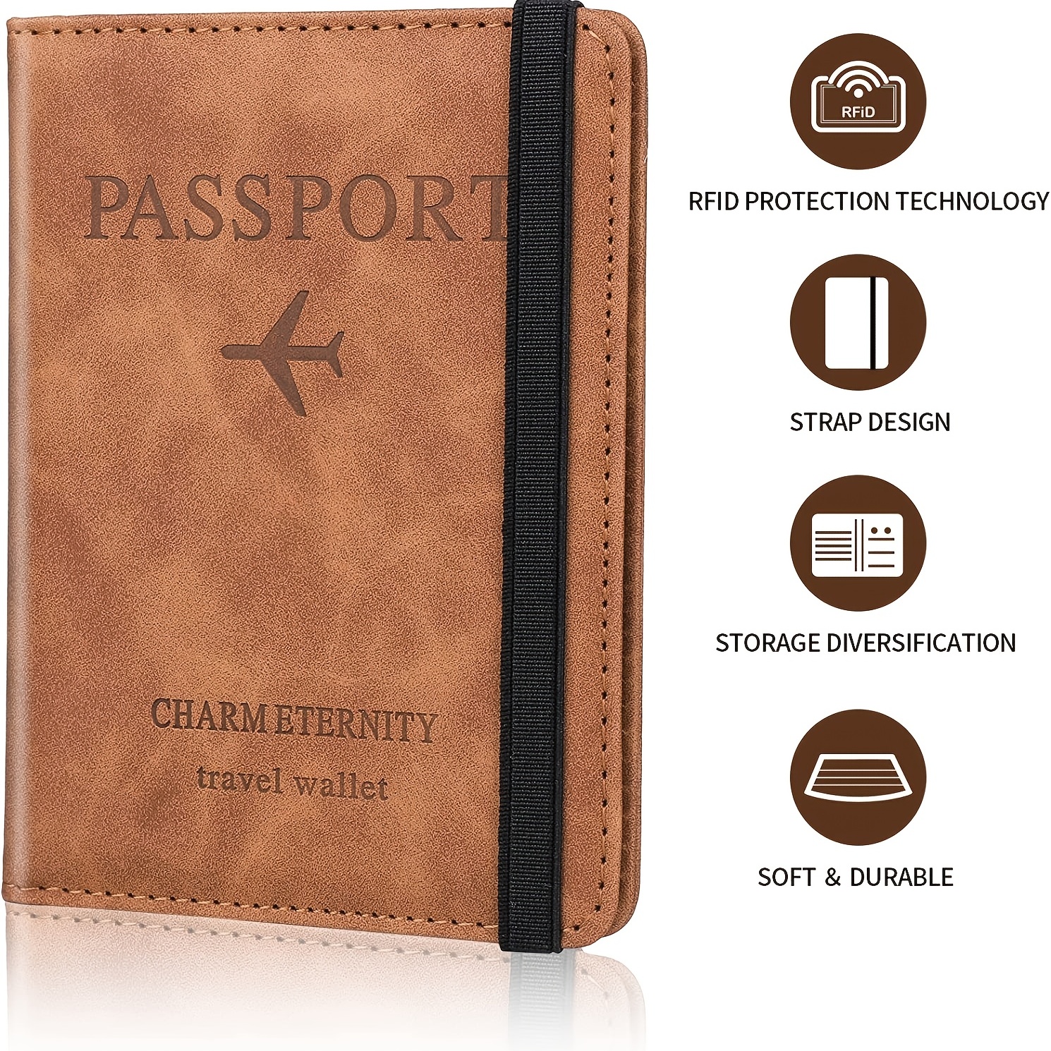 Teskyer Passport Holder and Vaccine Card Holder Combo, Fit for 4 x 3  Vaccine Card, Leather Passport Wallet Cover with Vaccine Card Slot, Rose  Gold