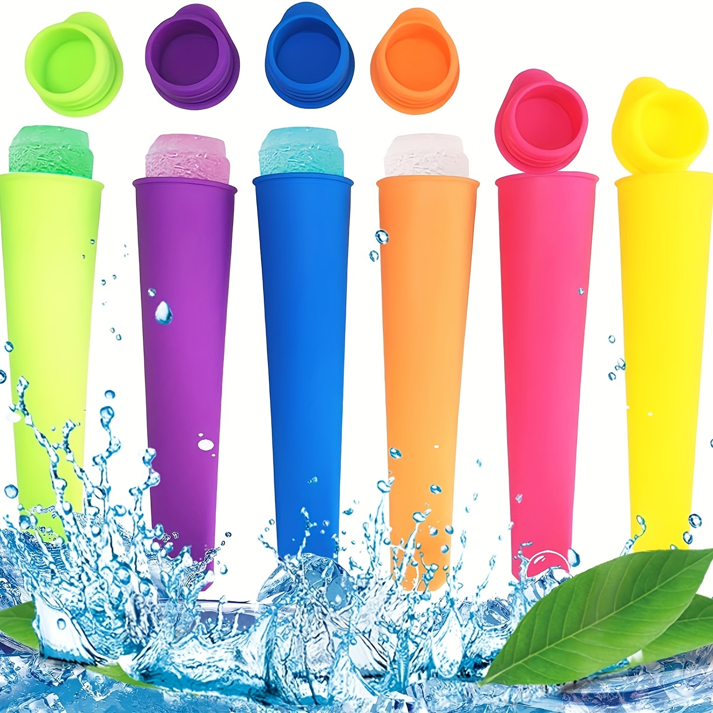 

1pc/6pcs, Popsicles Molds, Reusable Baby Silicone Popsical Molds, Ice Pop Molds Frozen Popsicle Maker With Lid For Diy Popsicles/yogurt Sticks/jelly (6 Color Available)