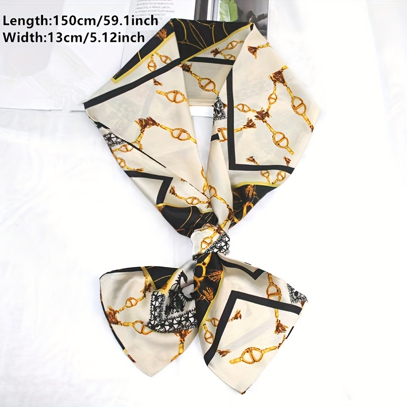 Satin Silk Neck Scarf - Black