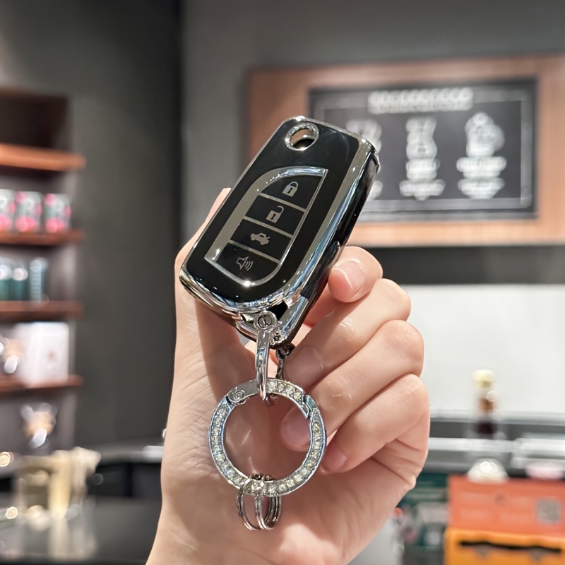 1set Car Key Case & Rhinestone Decor Keychain Compatible With BMW