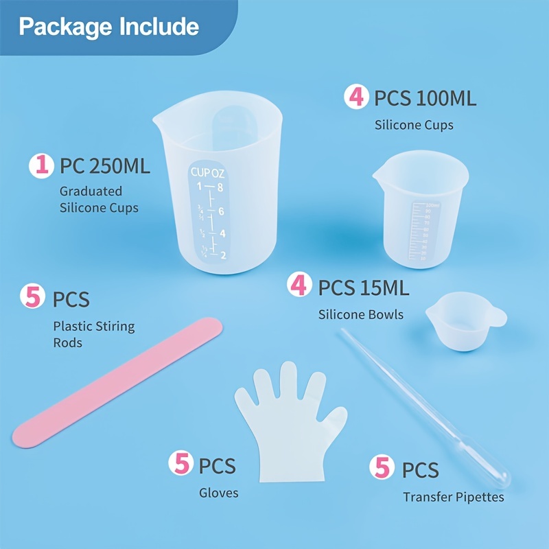 Silicone Measuring Cups For Resin Kit 250 Precise Scale - Temu