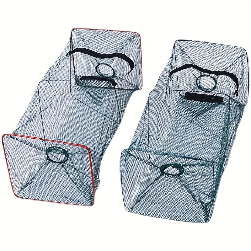 Foldable Portable Fishing Trap Cage for Shrimp and Crab - Outdoor Fishing  Net with Mesh Design and Easy Storage