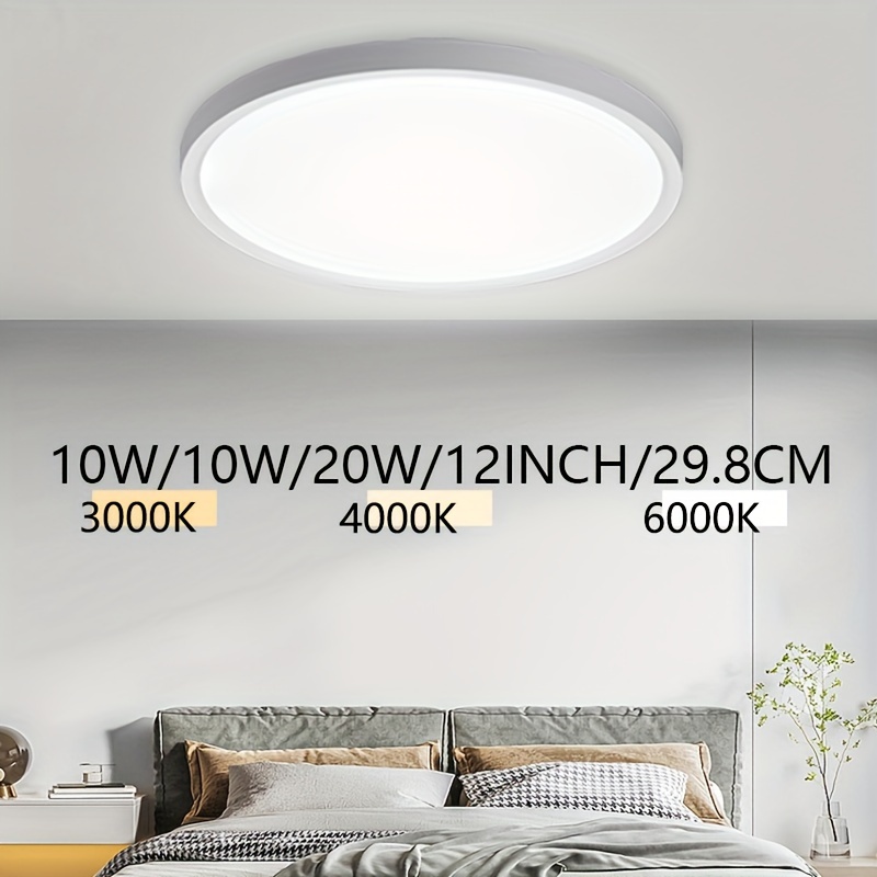 Dimmable LED Flush Mount Ceiling Light Fixture with Remote Control, 12Inch  24W Round Close to Ceiling Lights, 3000K-6500K Light Color Changeable, Slim  Modern Ceiling Lamp for Bedroom Kitchen 