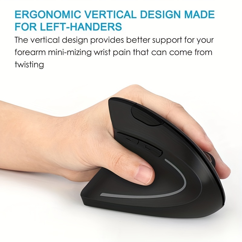 Souris verticale sans fil, conception ergonomique avec commandes latérales