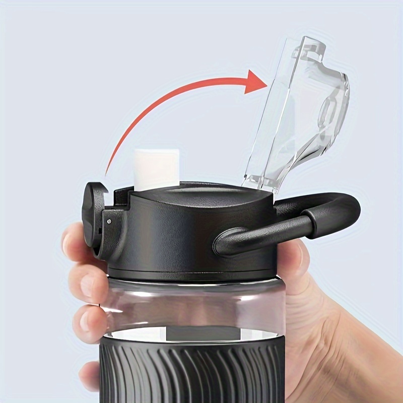 Clear Plastic Water Bottle With Handle, Leakproof Flip Top Water