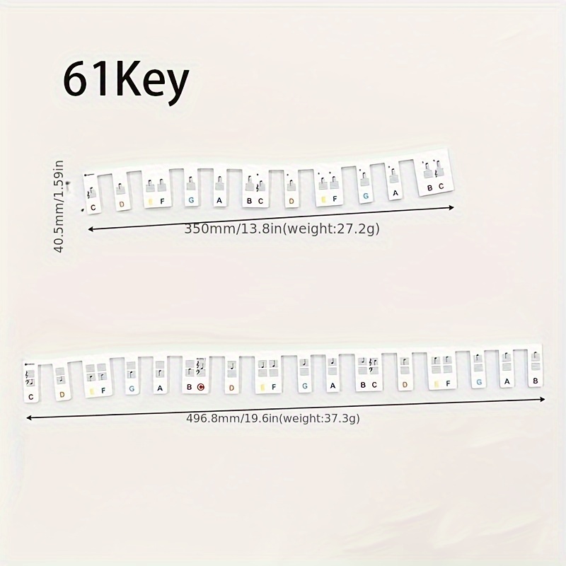 61 / 88 Keys Piano Note Marker Silicone Strips for Beginners