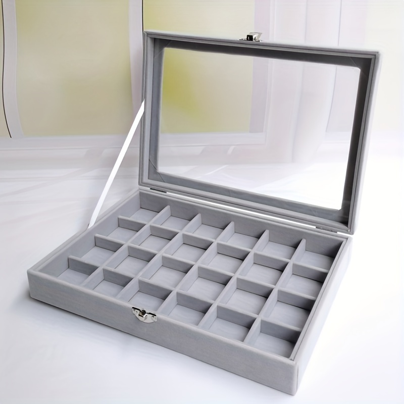 Classic Grey Dustproof Jewelry Accessories Storage Box