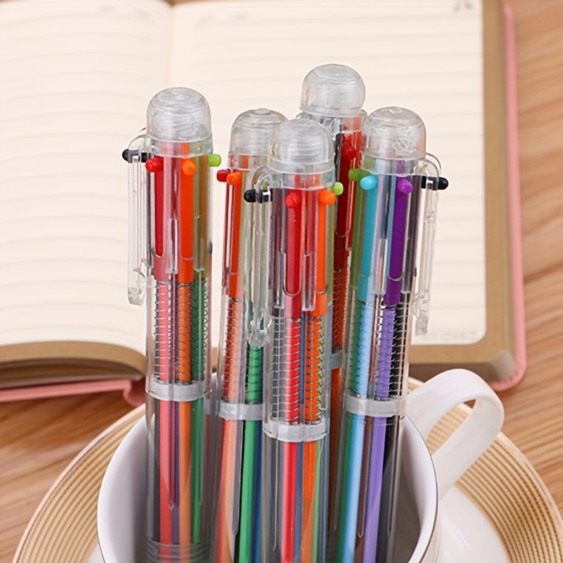 Stylos à bille multicolores mignons 4 en 1, stylos à bille à encre