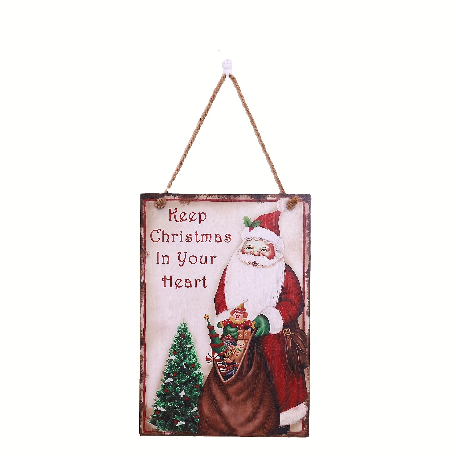 OULII Wooden Christmas Sign Wall Hanging Snowman Christmas Sayings Sign  Plaque