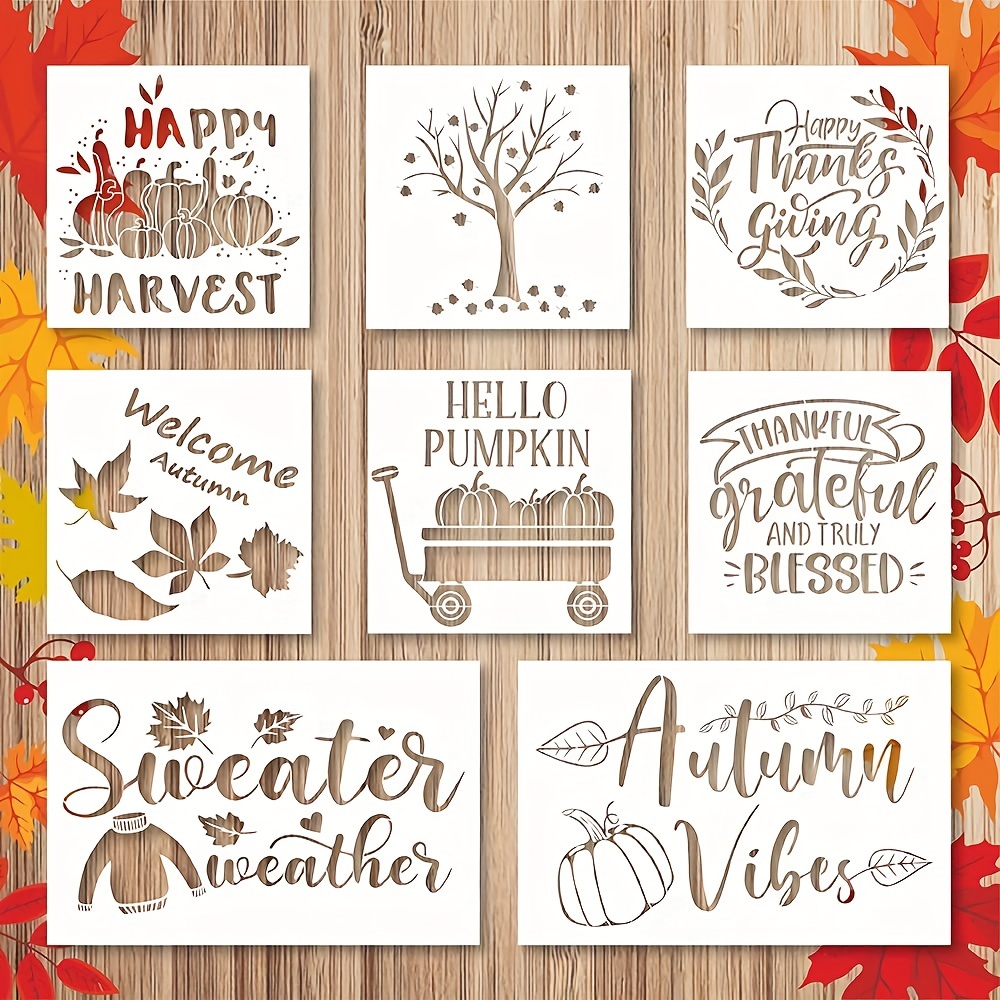 Fall Stencils For Painting On Wood Hello Fall Pumpkin - Temu