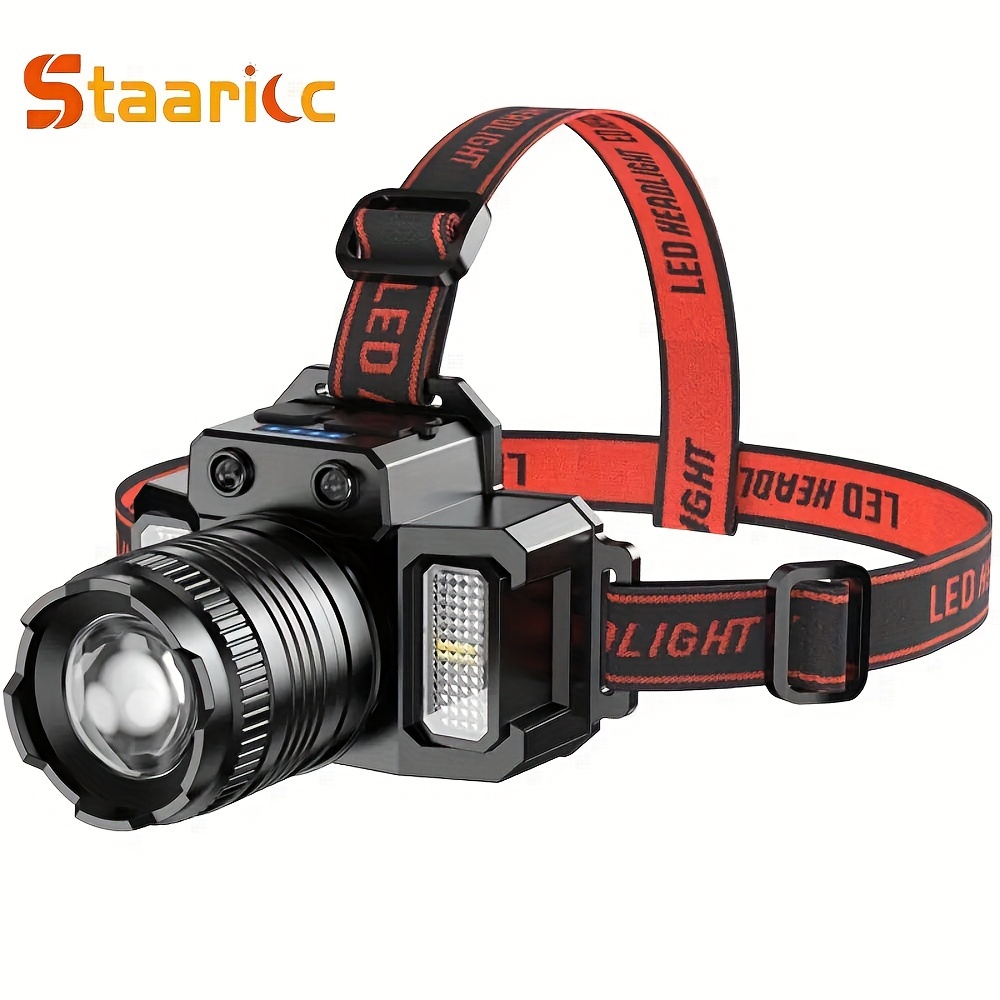 

1pc Super Bright Rechargeable Led Headlamp, Waterproof, Cob Sensor Headlight For Outdoor Camping Running Adventure Hunting Emergency