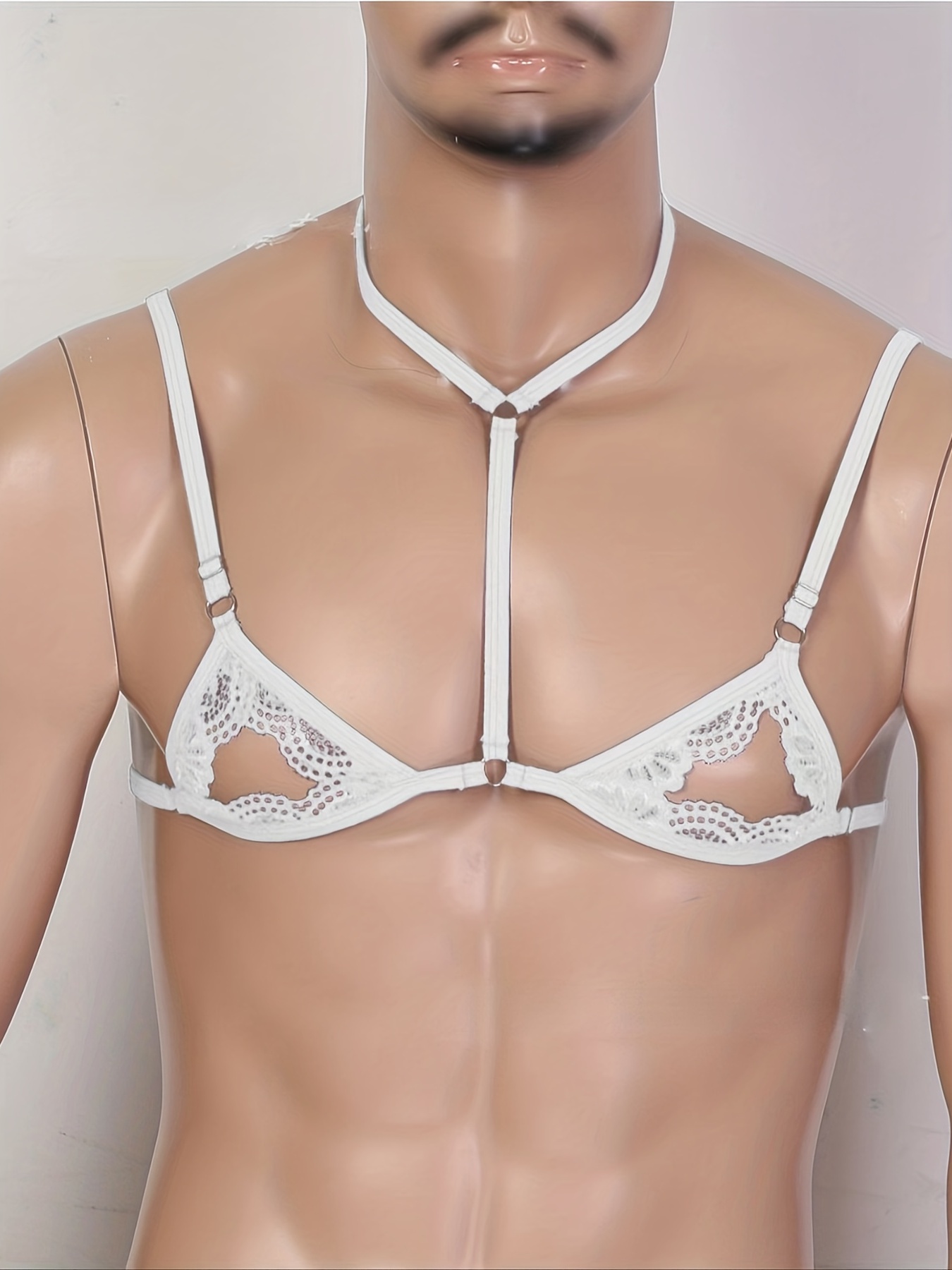 Men's Nipple Show Sexy Bra Pullover Adjustable Suspenders - Temu Estonia