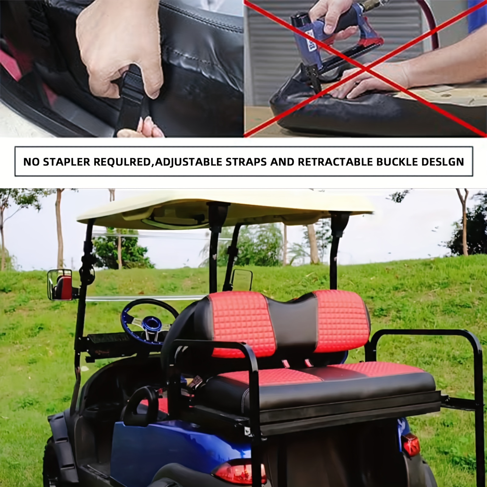 Robuster Golfwagen-Sitzbezug Aus Weichem PU-Leder, Golfzubehör