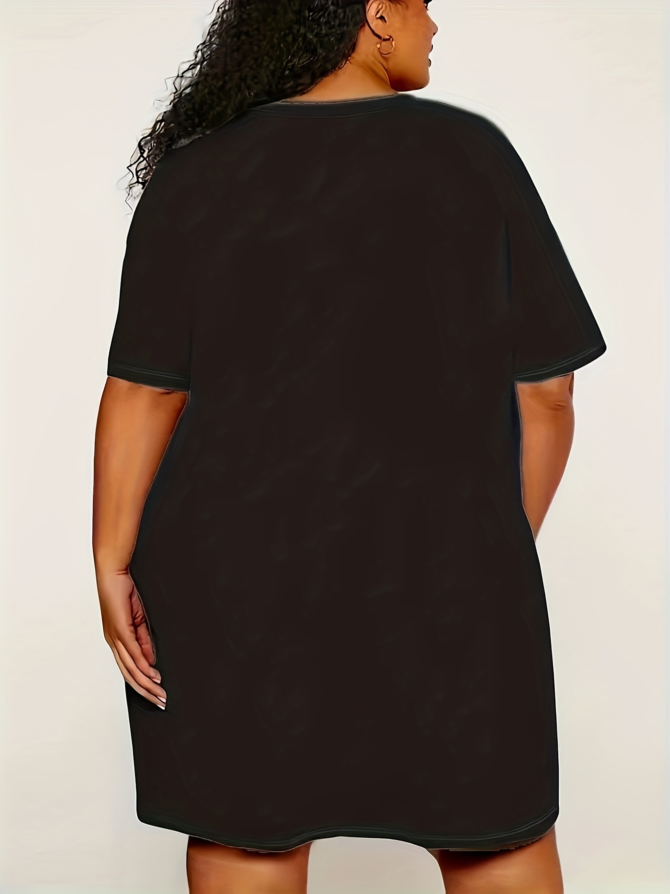 Graphic Print Short Sleeve Sleep Dress