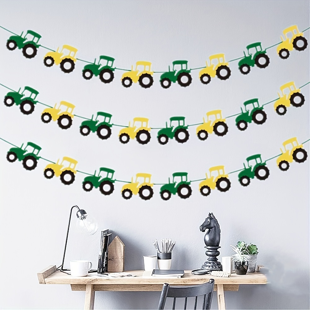 

1pc, Tractor Bunting Tractor Felt Banner Party Decoration For Birthday Decoration Tractor Party Supplies