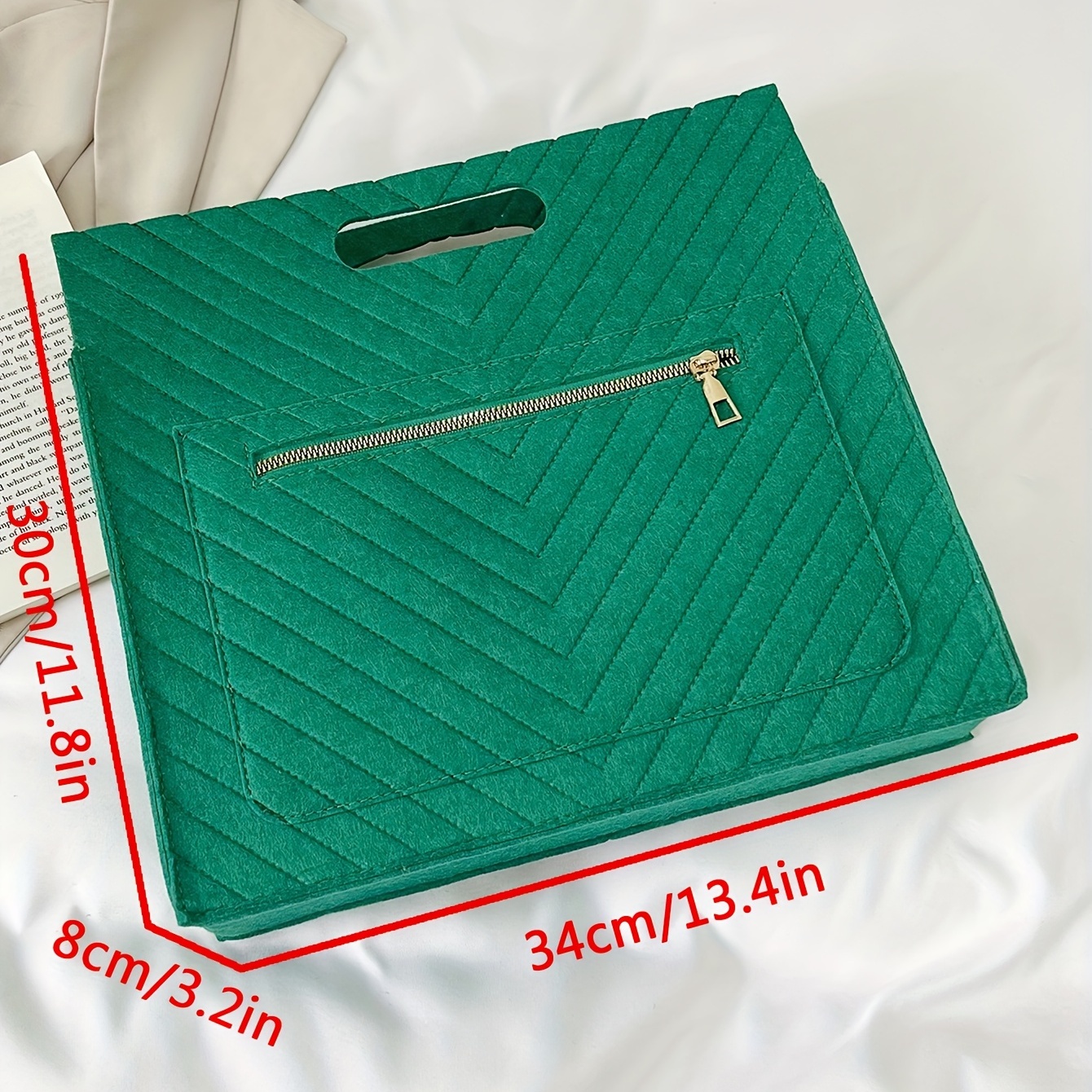 Solid Color Versatile Tote Bag, Striped Embossed Zipper Handbag, Large  Capacity Square Tote Bag - Temu United Arab Emirates