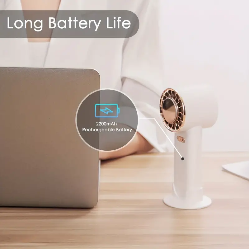 portable cold compress handheld fanpersonal air conditioner cooling fan that blows cold air with ice cooling refrigerating pad semiconductor cooling small personal cooler rechargeable mini desktop fan battery operated 3 speed small hand held fan for home office outdoors travel hiking camping details 4