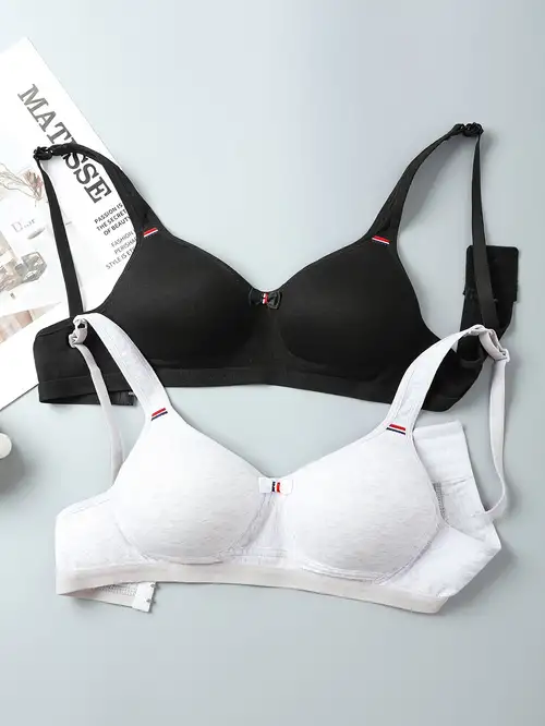 Triangle Cup Seamless Smooth Cotton Thin Bra Wirefree Push-Up