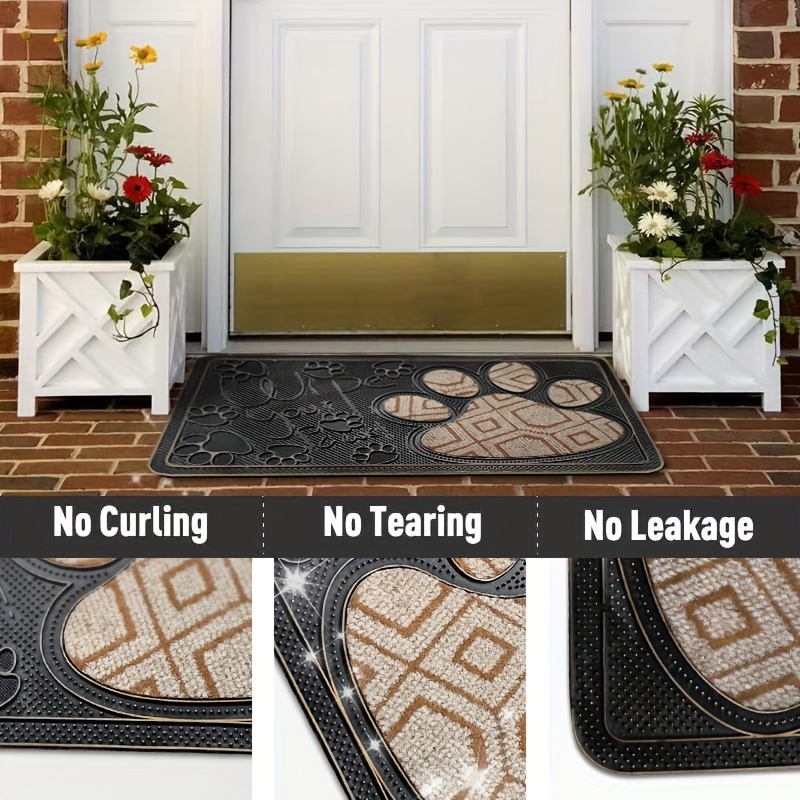 Dog Paw Printed Floor Rug, Water Absorption And Mud Removal Carpet