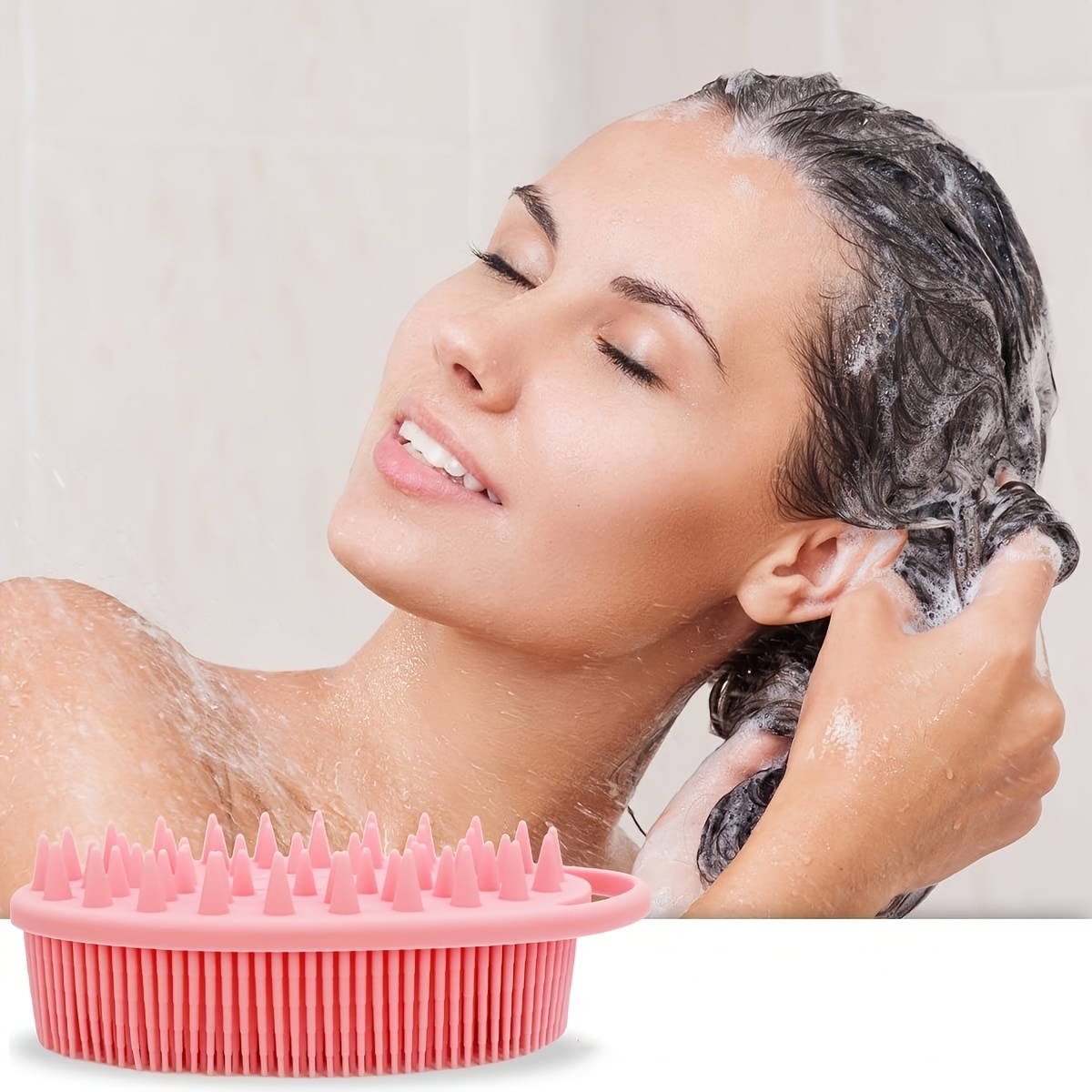 1 Bath And Shampoo Brush Silicone Body Scrubber For Use In - Temu